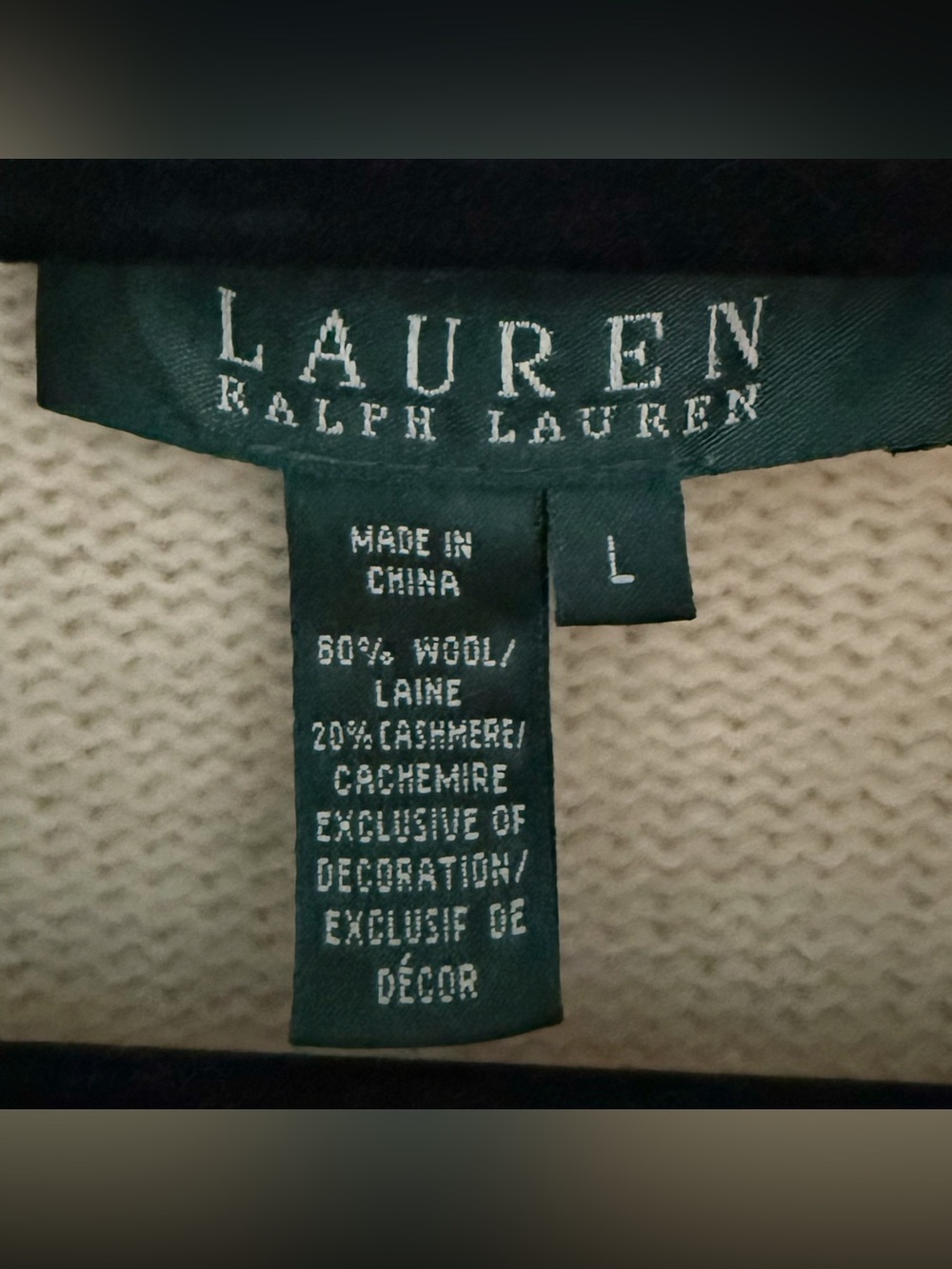 Vintage Lauren Ralph Lauren Wool / Cashmere Knit Blazer L - Picture 6 of 7